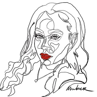 Personalized Selfie Abstract Line Art - A Nichel Artistry
